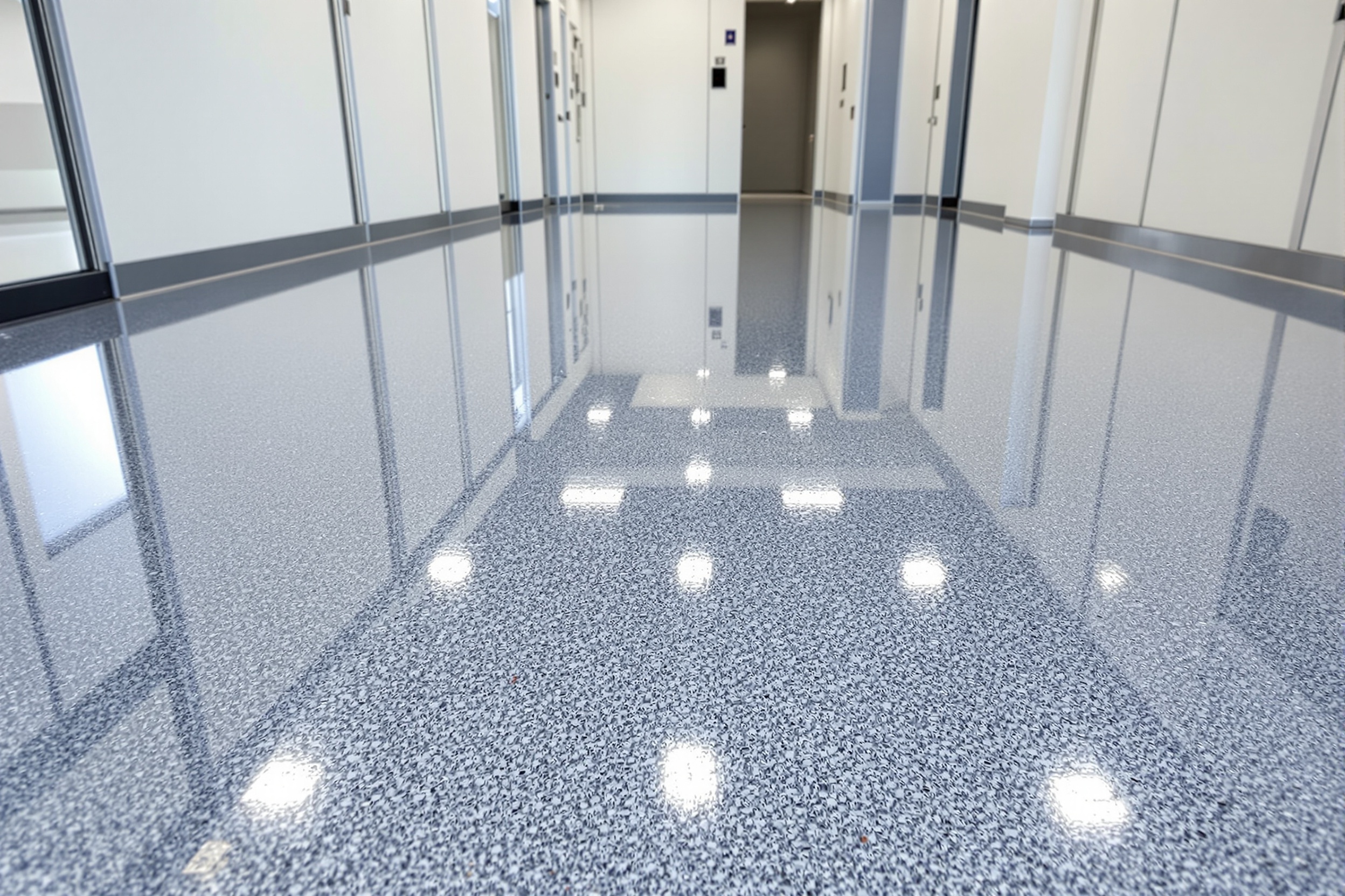 Piso epóxico terminado con acabado perfecto en Hermosillo